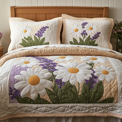 Daisy Dream 3-Piece Quilted Bedding Set NCU0VH4962