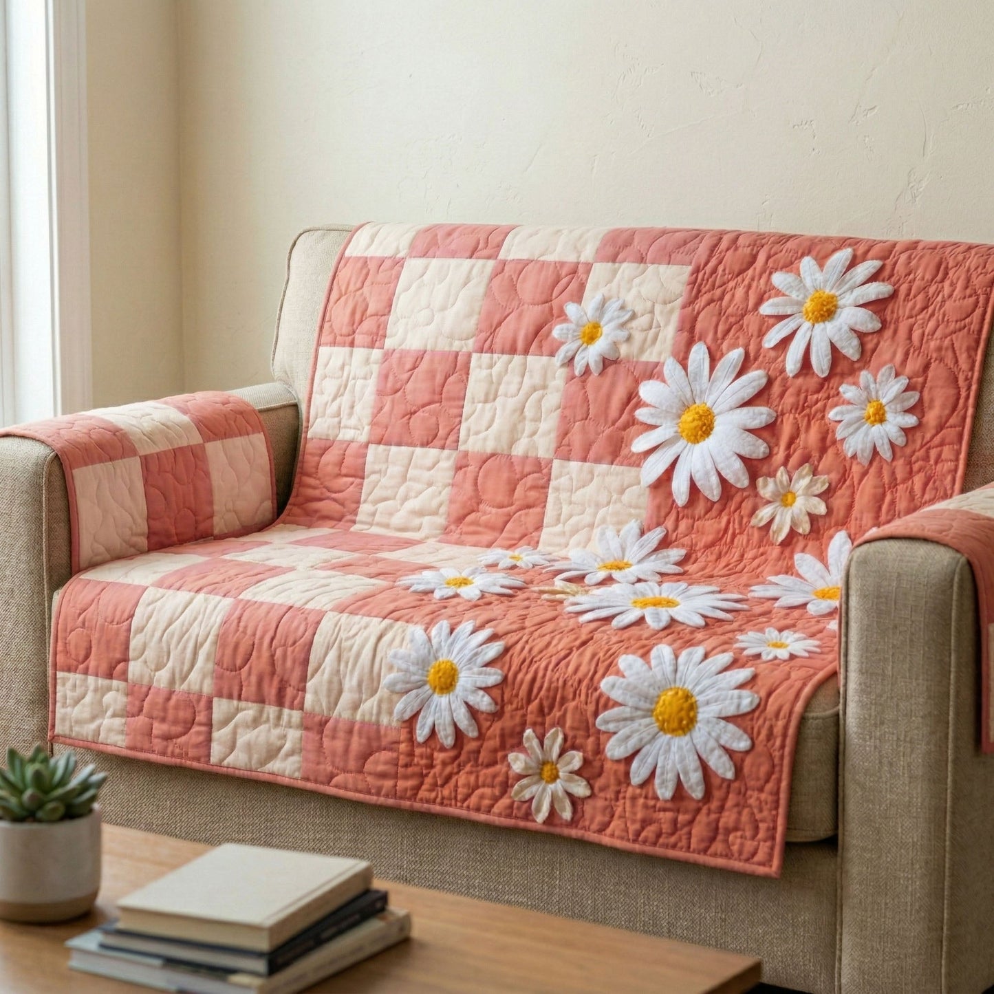 Daisy Dream Quilted Sofa Cover NCU0TD2511