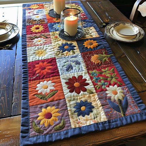 Daisy Dream Quilted Table Runner NCU0DV4984