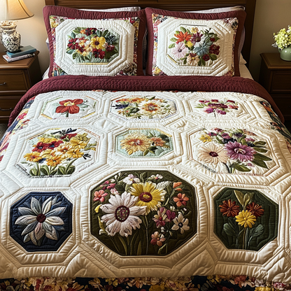 Daisy Drift 3-Piece Quilted Bedding Set NCU0VL2495
