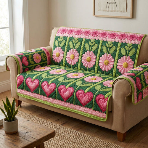 Daisy Garden Quilted Sofa Cover NCU0TD2506