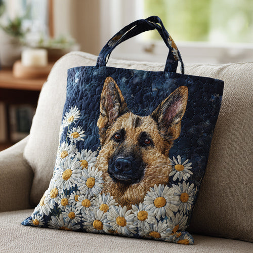 Daisy German Shepherd Bloom Quilted Tote Bag NCU0HH892