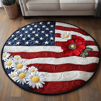 Daisy Glory Quilted Round Mat NCU0NT6600