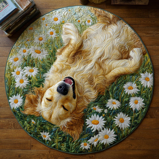 Daisy Glow Quilted Round Mat NCU0TV456