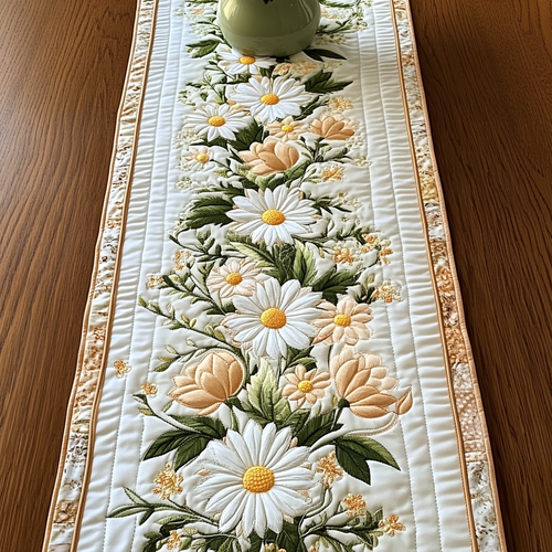 Daisy Glow Quilted Table Runner NCU0VL2012
