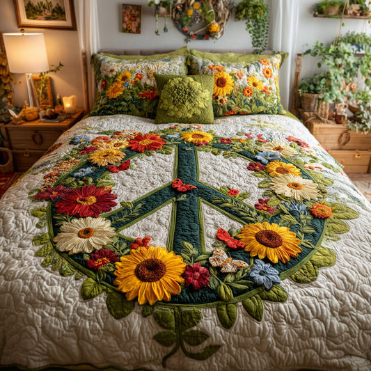 Daisy Harmony 3-Piece Quilted Bedding Set NCU0VL3299