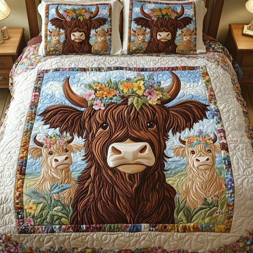 Daisy Herd 3-Piece Quilted Bedding Set NCU0VH1871