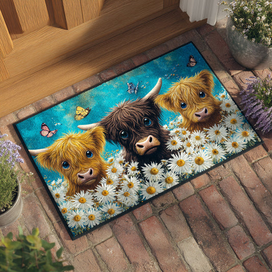 Daisy Highland Cows Doormat NCU0HH924
