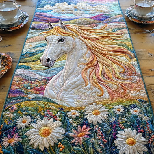 Daisy Horse Charm Quilted Table Runner NCU0DV5000