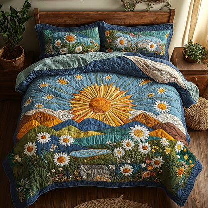 Daisy Meadow 3-Piece Quilted Bedding Set NCU0VL1021