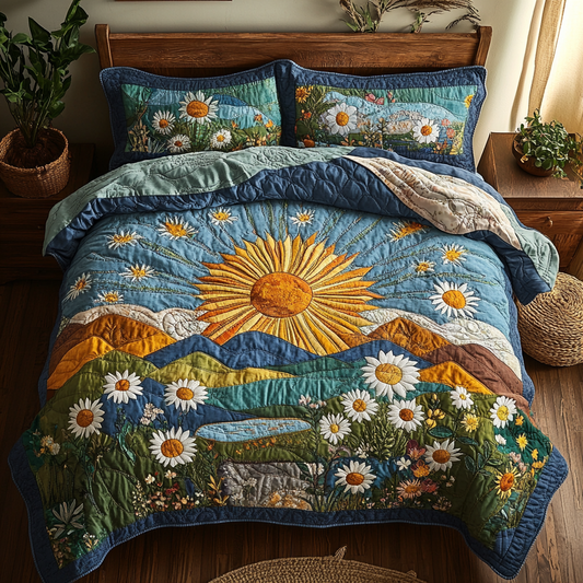 Daisy Meadow 3-Piece Quilted Bedding Set NCU0VL1021