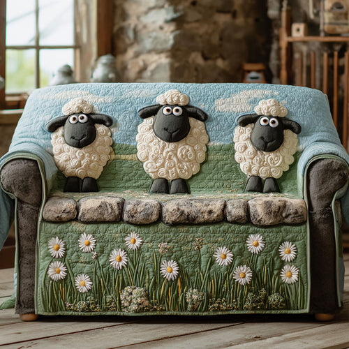 Daisy Meadow Flock Quilted Sofa Cover NCU0PT11114