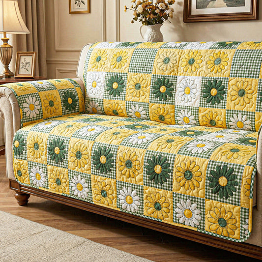 Daisy Meadow Quilted Sofa Cover NCU0TD2386