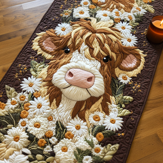 Daisy Moo Quilted Table Runner NCU0VH4305