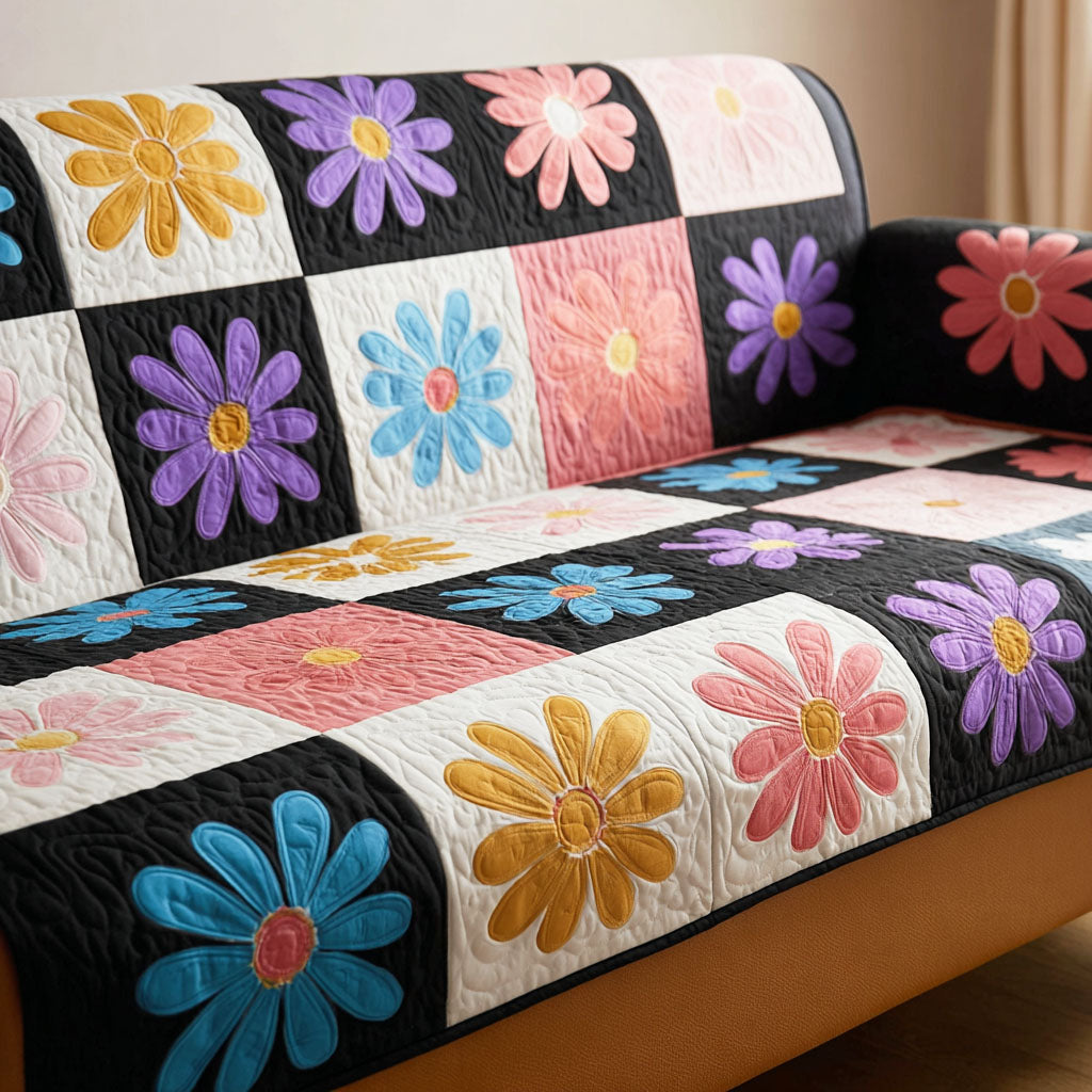 Daisy Morning Quilted Sofa Cover NCU0TD2394