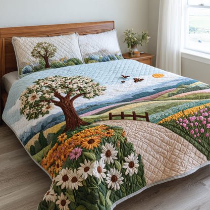 Daisy Path 3-Piece Quilted Bedding Set NCU0VL3136