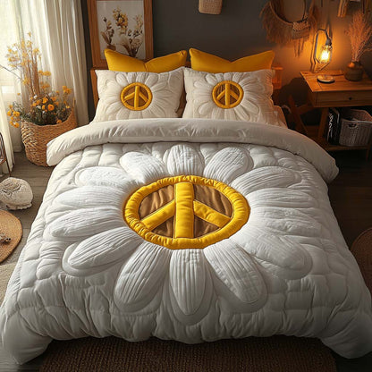 Daisy Peace Glow 3-Piece Quilted Bedding Set NCU0XD486