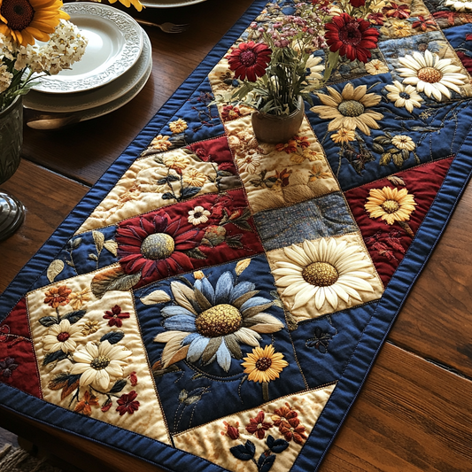Daisy Petal Parade Quilted Table Runner NCU0DV4992