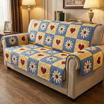 Daisy Sunshine Quilted Sofa Cover NCU0TD2388