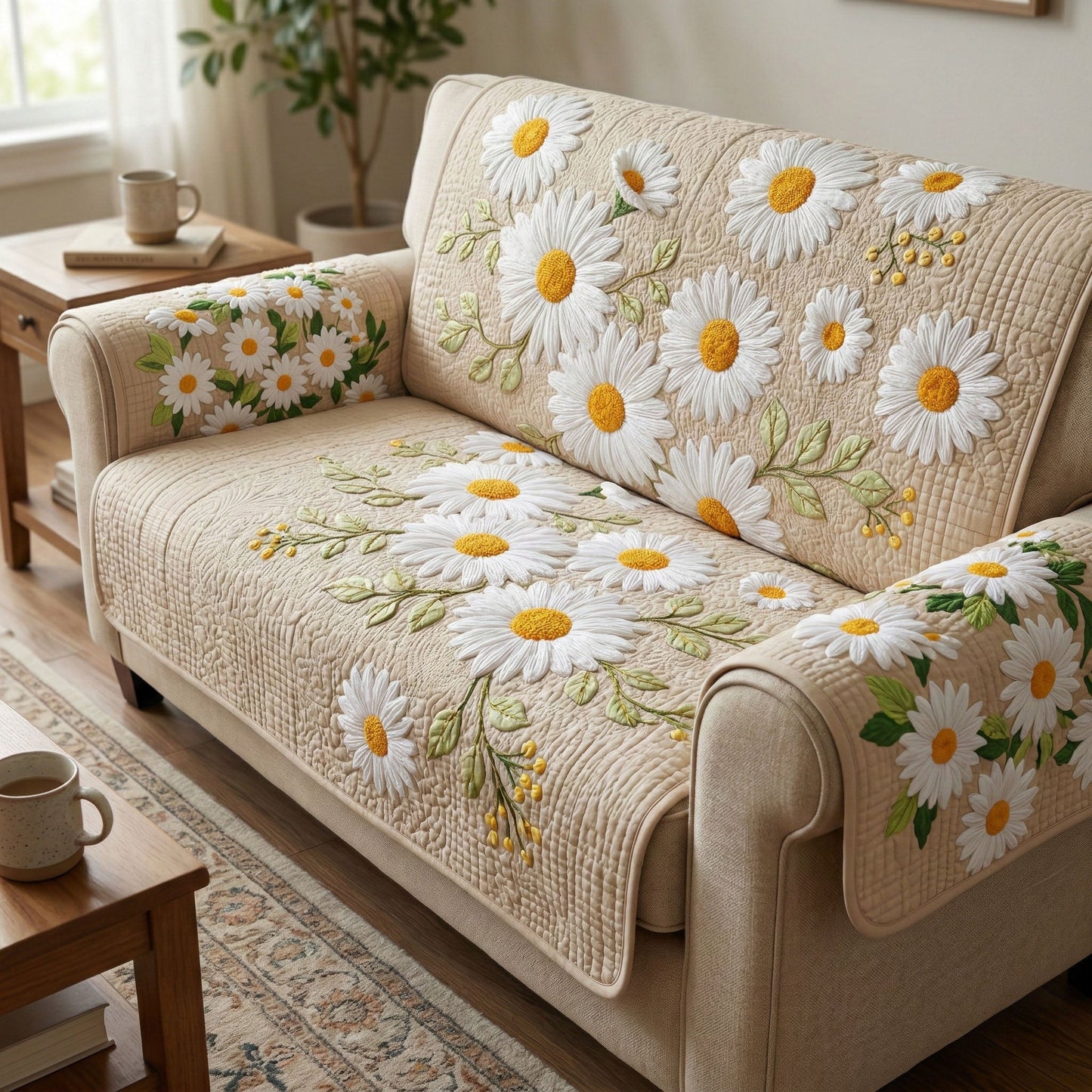 Daisy Touch Quilted Sofa Cover NCU0TD2513