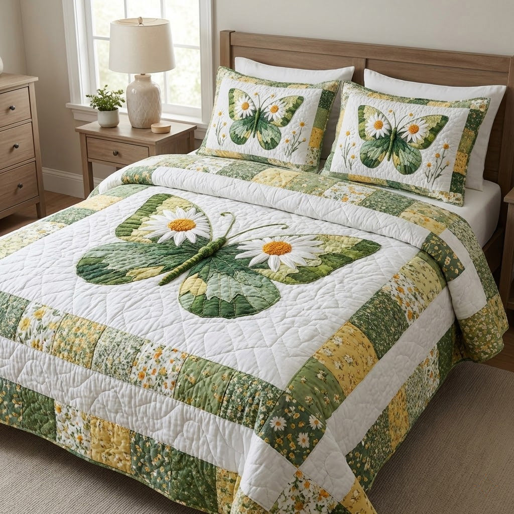 Daisywing 3-Piece Quilted Bedding Set NCU0VL3325