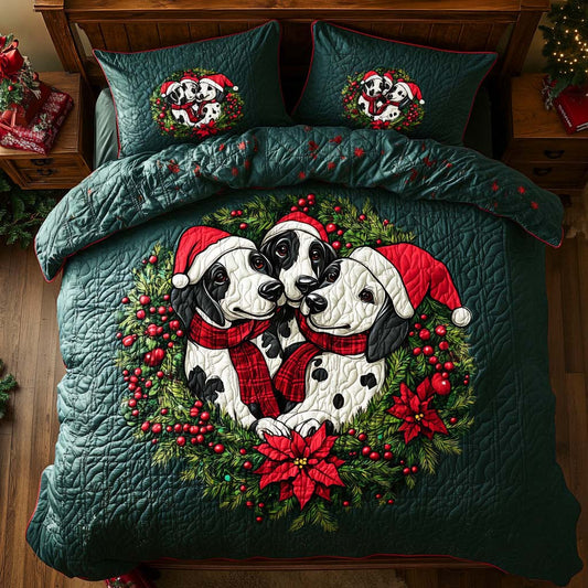 Dalmatian Noel Trio 3-Piece Quilted Bedding Set NCU0XD665