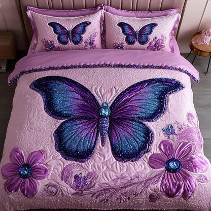 Dance of the Butterflies 3-Piece Quilted Bedding Set NCU0DK3026