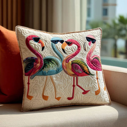 Dance of the Flamingo Quilted Pillow Case NCU0PT8488