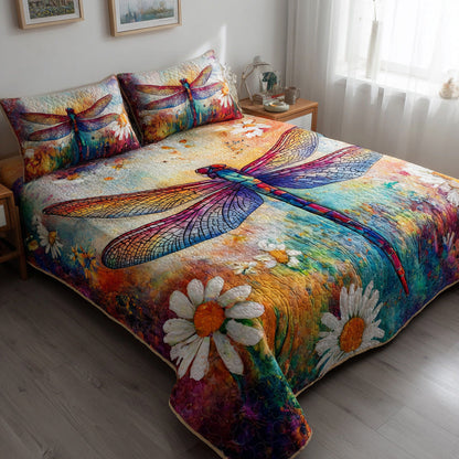Dancing Daisies 3-Piece Quilted Bedding Set NCU0VL3035