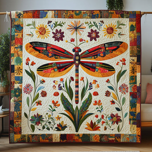 Dancing Dragonflies Quilted Blanket NCU0PT4994