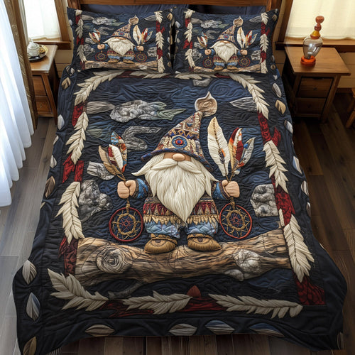 Dancing Feather 3-Piece Quilted Bedding Set NCU0PT2762
