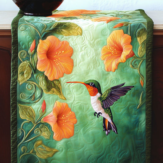 Dancing Hummingbirds Quilted Table Runner NCU0NT5417