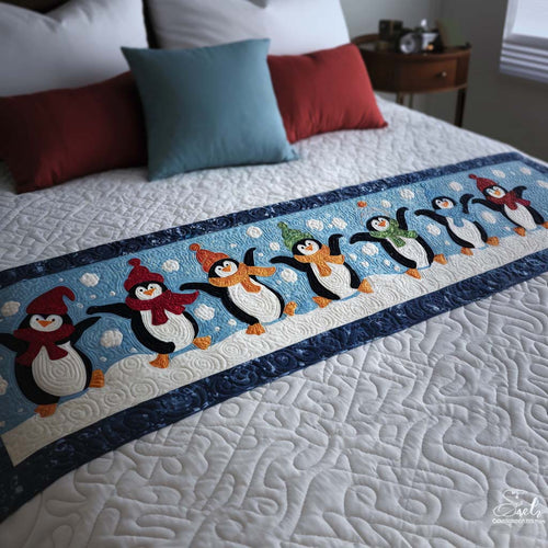 Dancing Penguins Quilted Bed Runner NCU0NT10034
