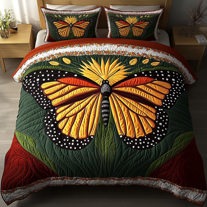 Dancing Petals 3-Piece Quilted Bedding Set NCU0DK5735