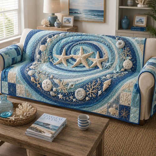 Dancing Starfish Quilted Sofa Cover NCU0PT11789