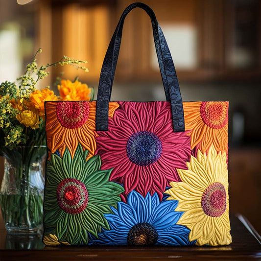 Dancing Sunflower Field Quilted Tote Bag NCU0NT8463