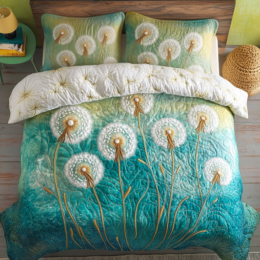 Dandelion Drift 3-Piece Quilted Bedding Set NCU0VH5613