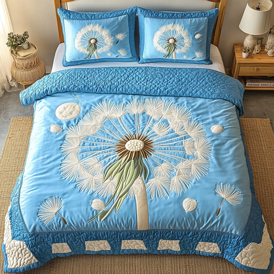 Dandelion Whisper 3-Piece Quilted Bedding Set NCU0DK4121
