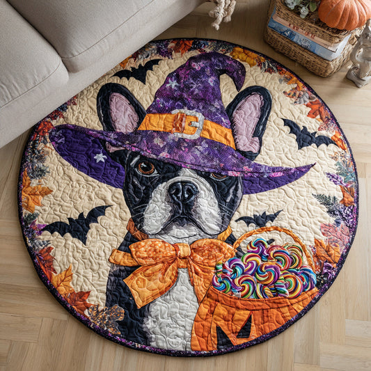 Dapper French Bulldog Quilted Round Mat NCU0HH557