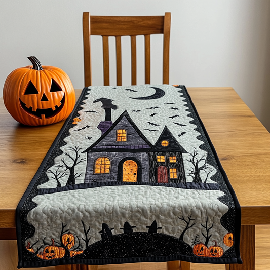 Dark House Quilted Table Runner NCU0DV458