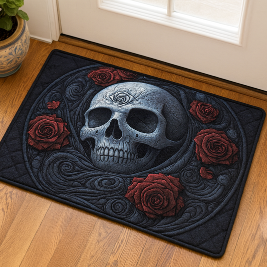 Dark Rose Skull Doormat NCU0NT9925