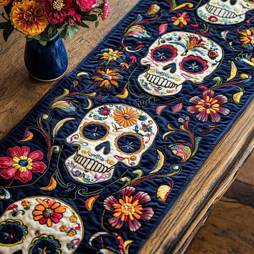 Dark Blossom Quilted Table Runner NCU0NT7956
