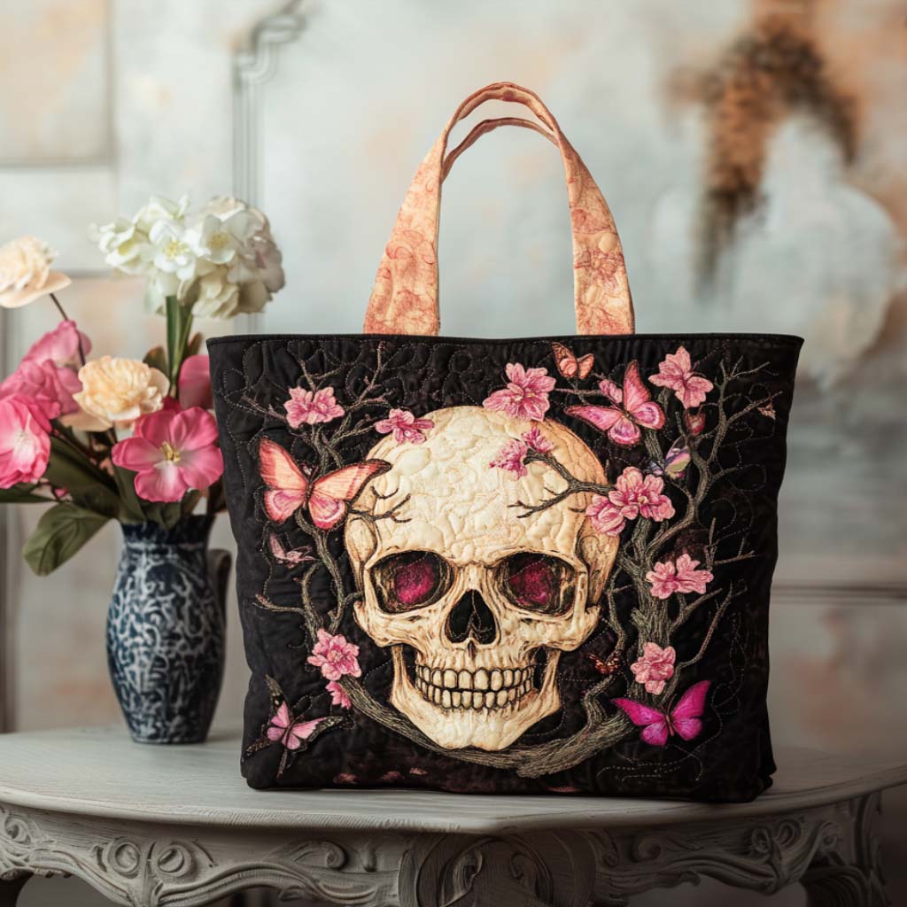 Dark Grin Quilted Tote Bag NCU0NT9282