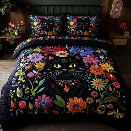 Dark Meadow 3-Piece Quilted Bedding Set NCU0VL2213