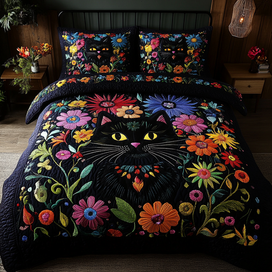 Dark Meadow 3-Piece Quilted Bedding Set NCU0VL2213