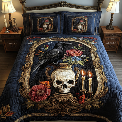 Dark Plume 3-Piece Quilted Bedding Set NCU0VH2062