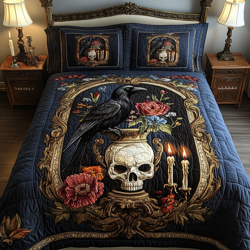 Dark Plume 3-Piece Quilted Bedding Set NCU0VH2062