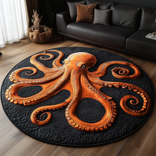 Dark Water Phantom Quilted Round Mat NCU0DV3846