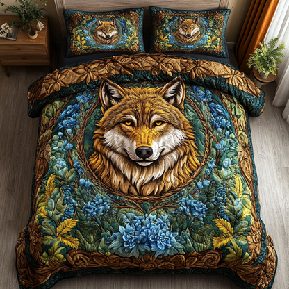 Dark Wolf 3-Piece Quilted Bedding Set NCU0DK8078