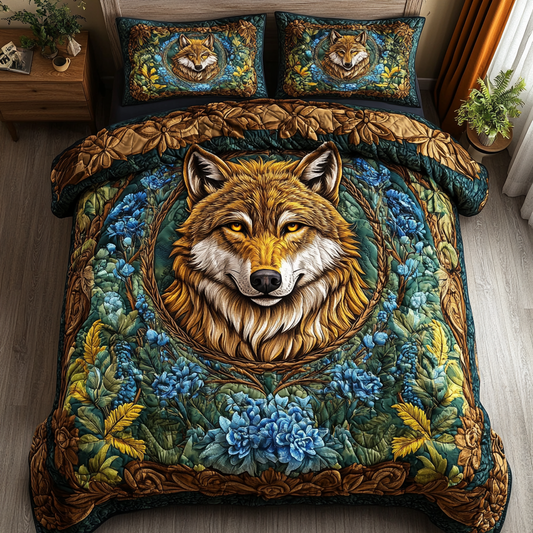 Dark Wolf 3-Piece Quilted Bedding Set NCU0DK8078